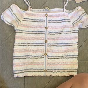 Off the shoulder button up tank top